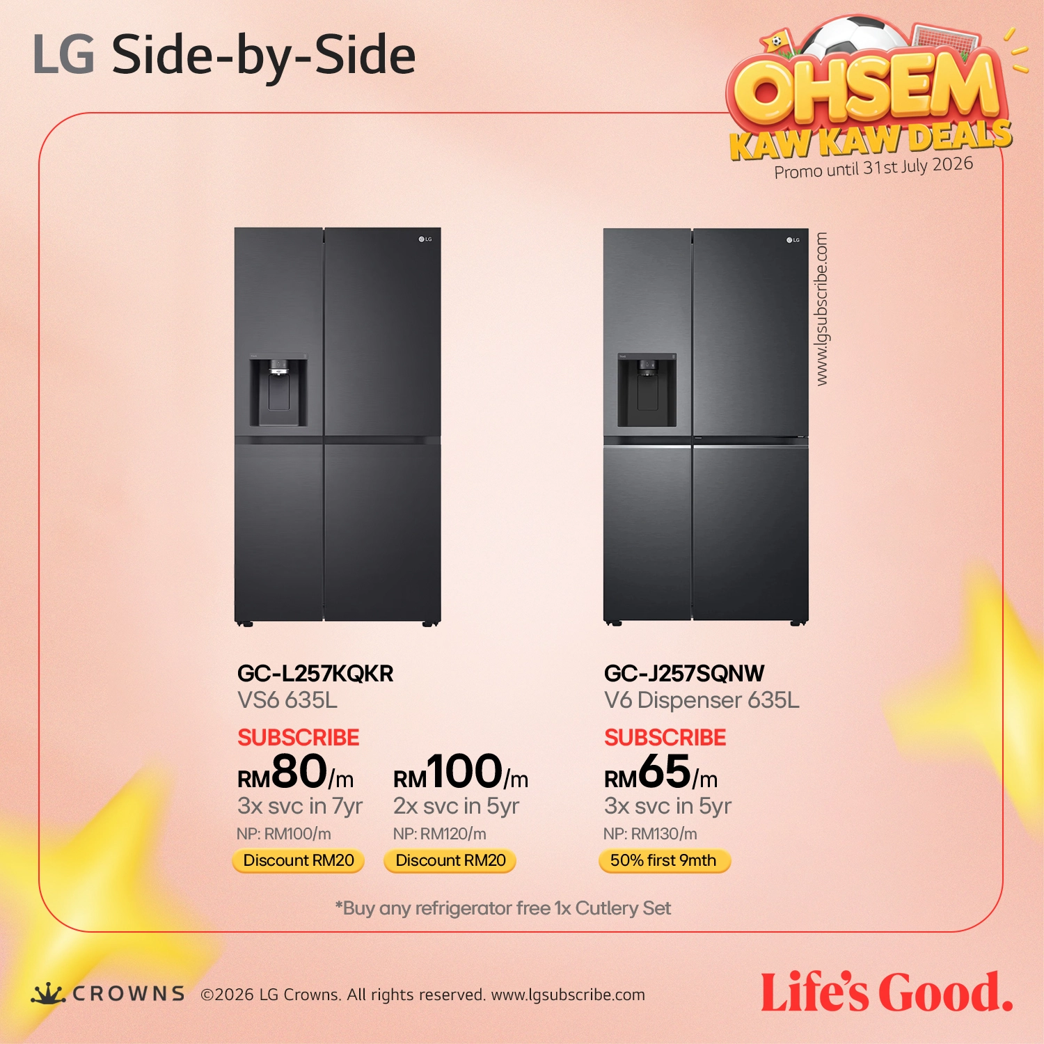 LG Side-by-Side - Refrigerator