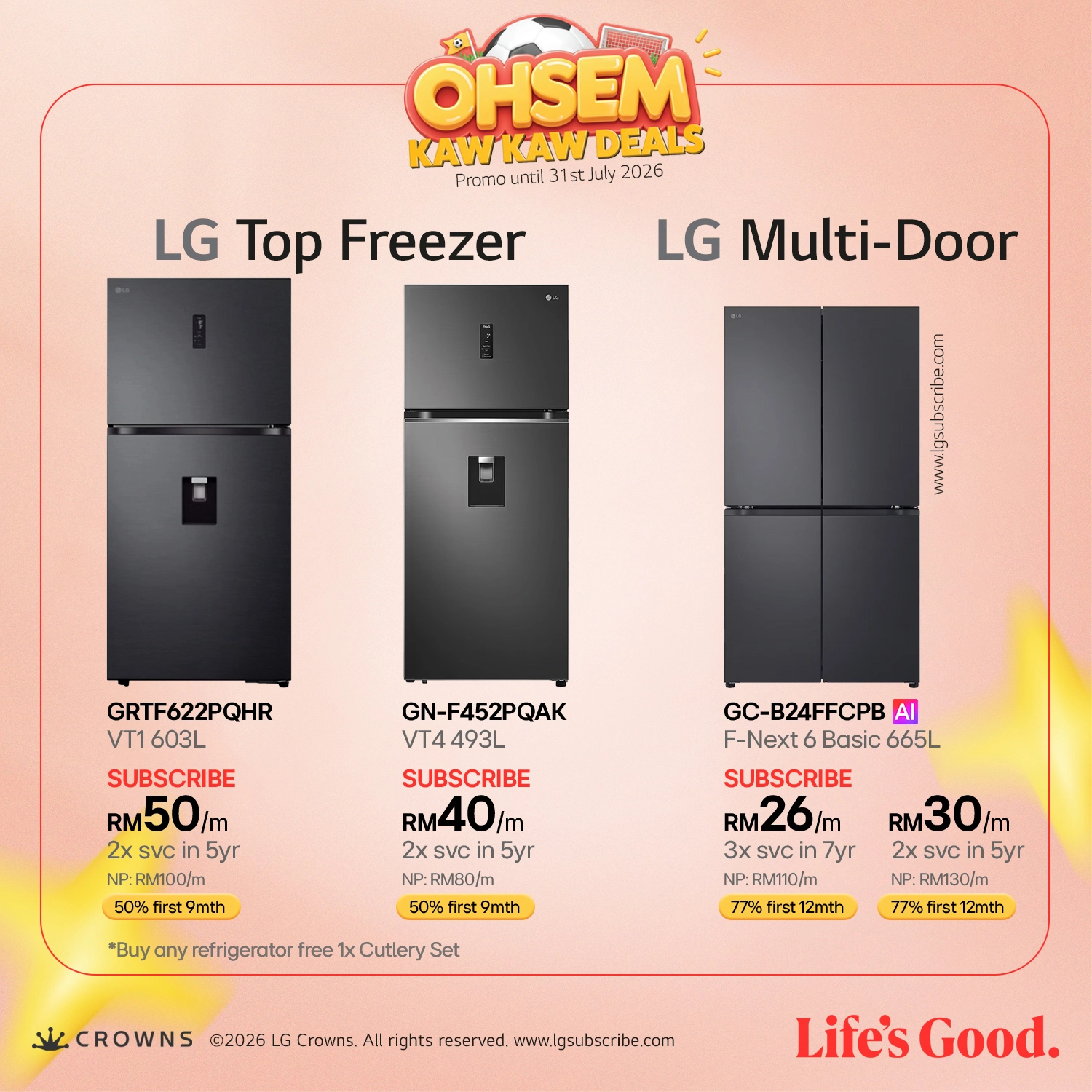 LG Top Freezer, LG Multi-Door - Refrigerator