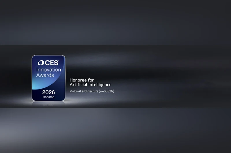 Award-winning LG webOS interface highlighting Google Gemini and Microsoft Copilot.