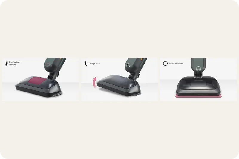 LG CordZero A9X-RSTEAM steam mop safety sensing