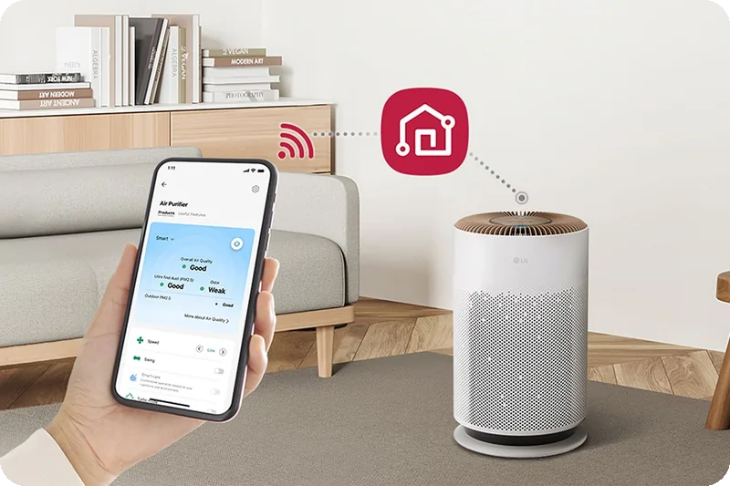 LG ThinQ mobile control for the LG PuriCare AS60GHCG0 air purifier