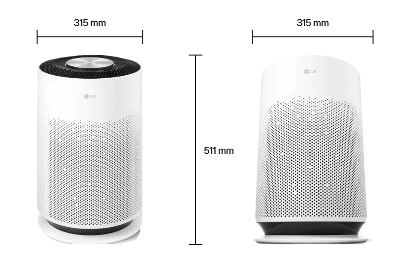 LG PuriCare AS60GHWG0 Size