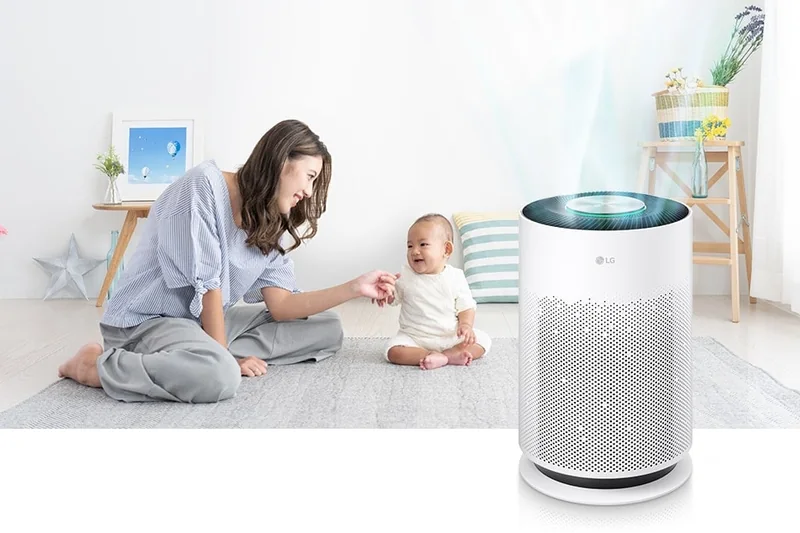 LG PuriCare AS60GHWG0 providing deep air cleaning for a family