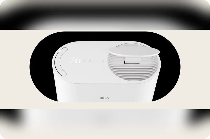 LG PuriCare DD16GMWE1 sleek seamless top control and airflow design