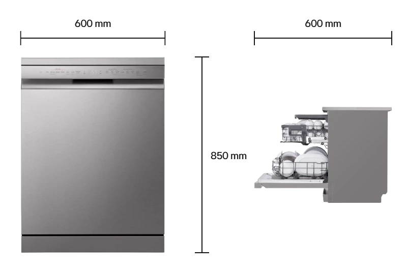 LG QuadWash DFC533FV Size