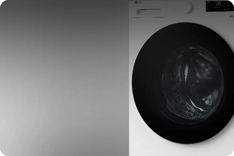 Close-up view of the washer's scratch-resistant tempered-glass door.