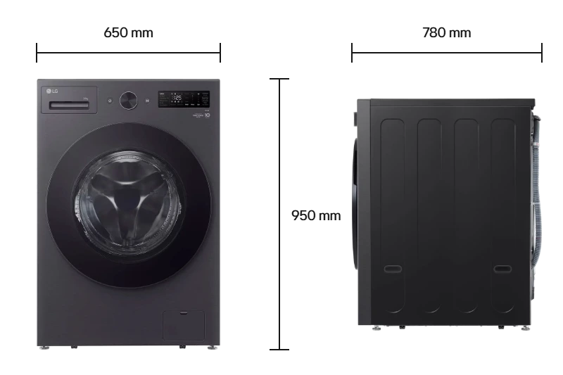 LG Front Loader F2520SNEKR Size