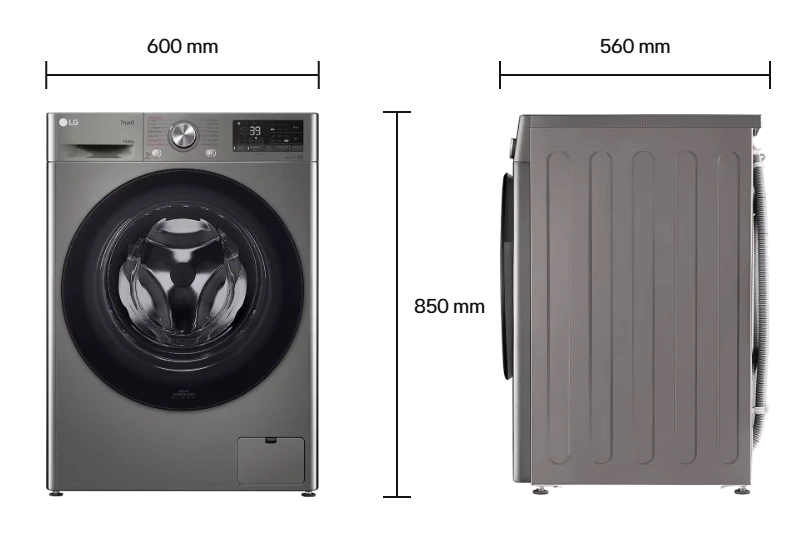 LG Washer Dryer FV1410H3P Size