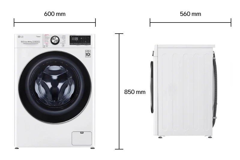 LG Front Loader FV1450S2W Size