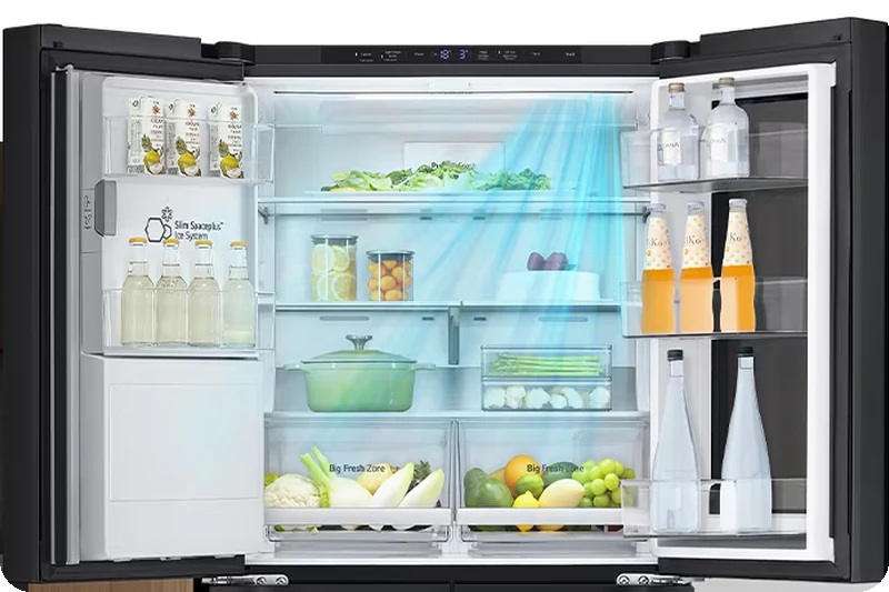 DoorCooling Plus airflow circulating throughout the refrigerator