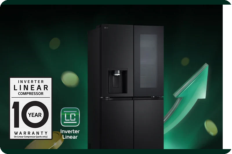 LG refrigerator representing efficient Inverter Linear Compressor performance