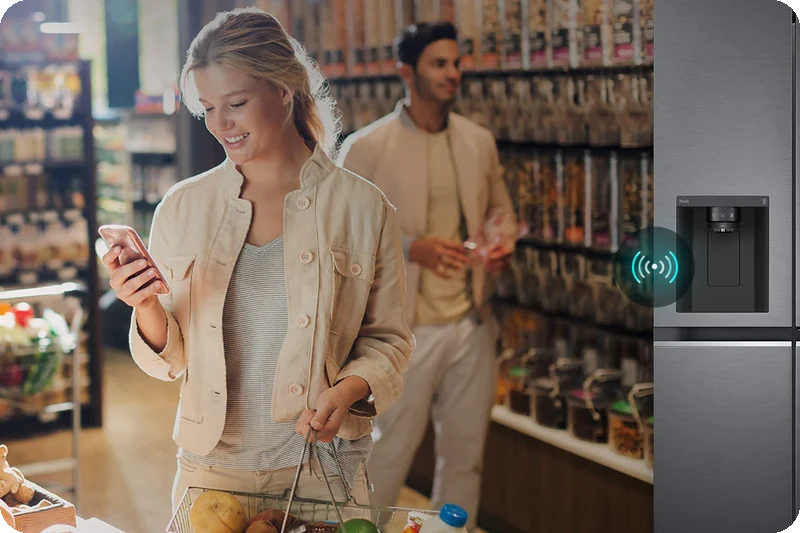 LG ThinQ app remotely controlling the GC-J257SQNW refrigerator