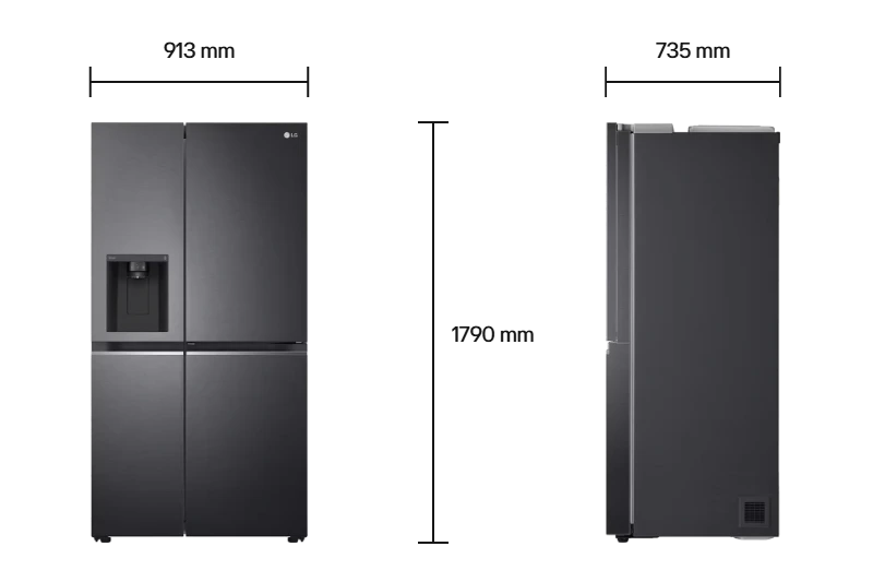 LG Side-by-Side GC-J257SQNW Size
