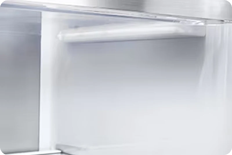 Metallic shelf decoration inside the LG refrigerator