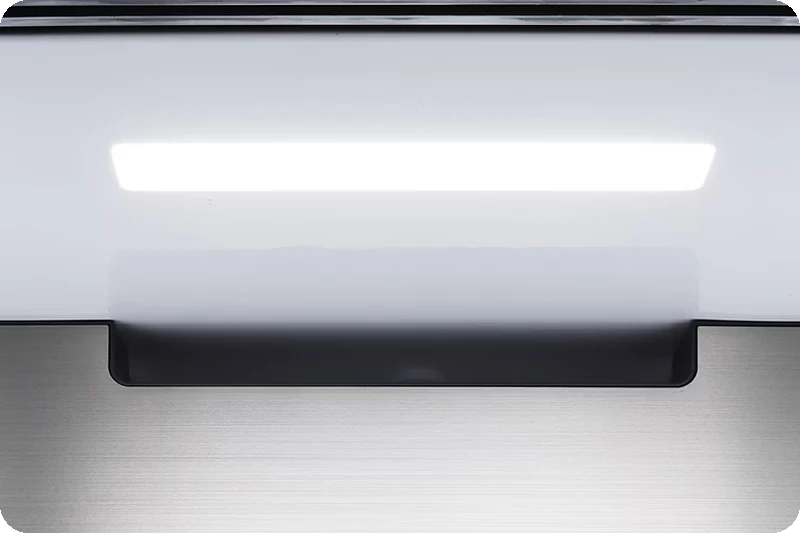 Soft LED lighting illuminating the refrigerator interior