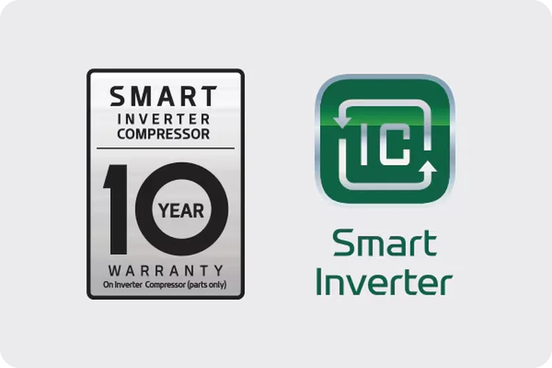 LG Smart Inverter Compressor 10-year warranty feature