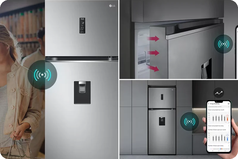 LG ThinQ remote control, smart alert, and monitoring features