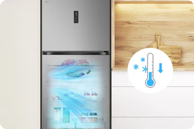 Smart Fresh Air lowering refrigerator temperature before peak use