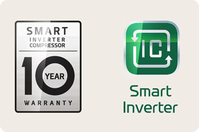 LG Smart Inverter Compressor with 10-year warranty