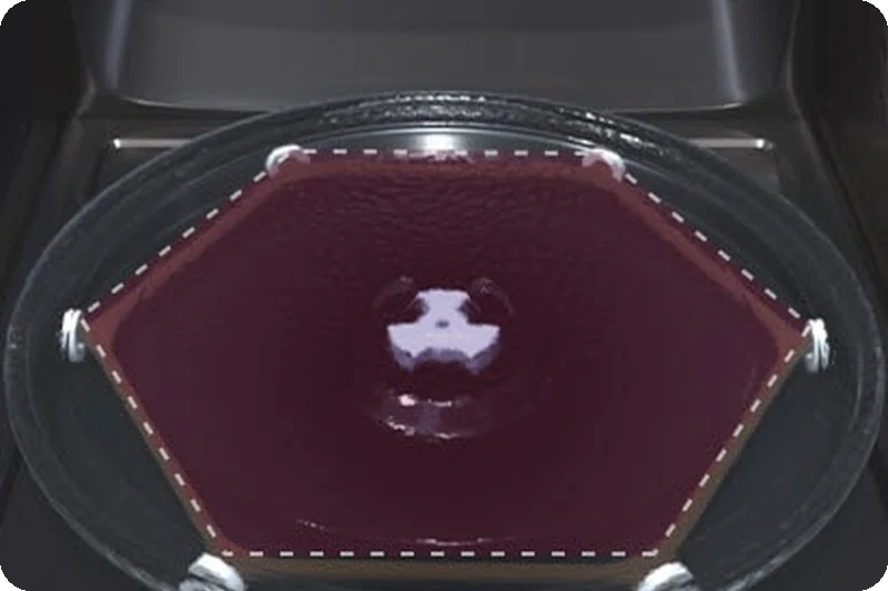 LG NeoChef turntable supported at six stable points.
