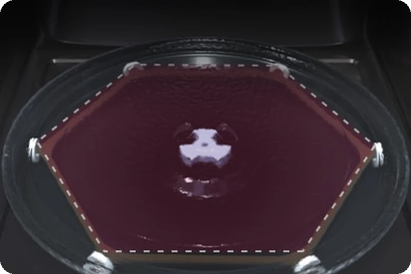 LG NeoChef turntable supported at six stable points.