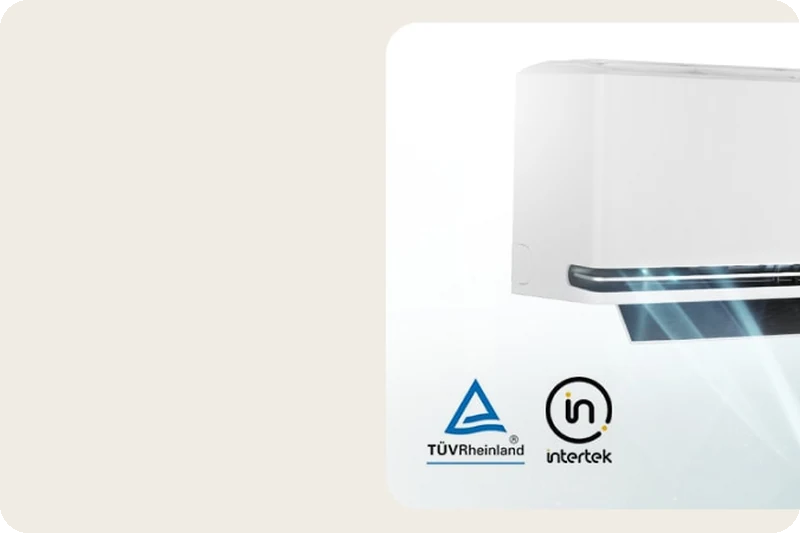 Wall-mounted LG air conditioner demonstrating its Plasmaster Ionizer function.