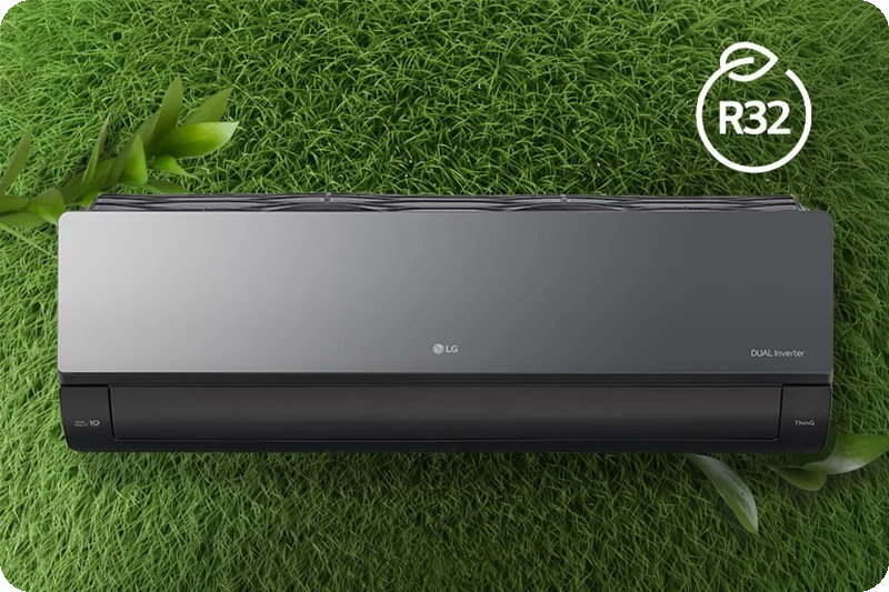 R32 refrigerant information for the LG ARTCOOL air conditioner.