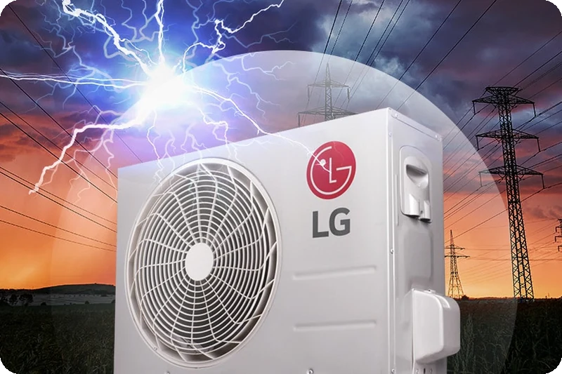 LG ARTCOOL outdoor unit protected against voltage fluctuation.