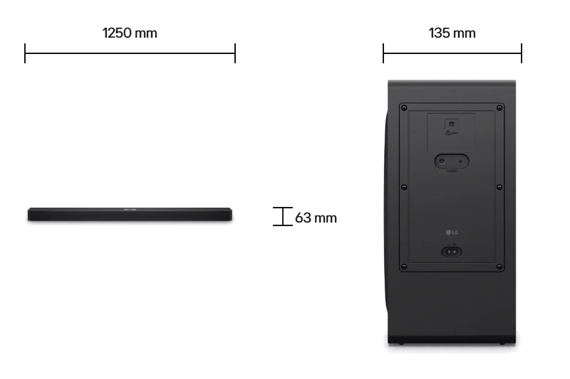 LG SoundBar S90TY Size