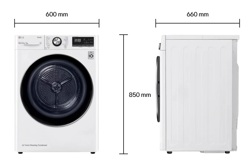 LG Dryer VD-H9066WSR Size