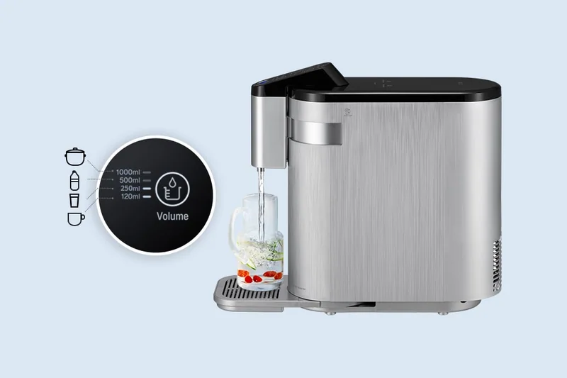 LG PuriCare WD516AN Silver one-touch water volume presets